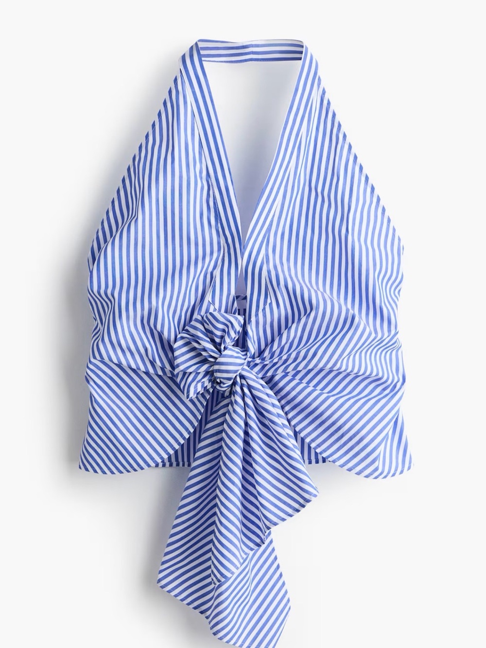 NWT H&M Blue & White Striped Knot Halterneck Top